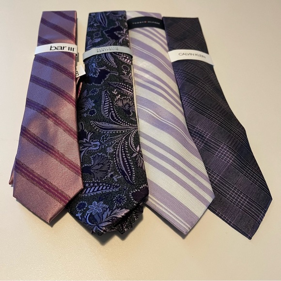 Perry Ellis Calvin Klein Tommy Hilfiger and Bar III Men's Purple Ties
